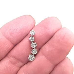 Pave diamond 5 circle Cascade pendant set in yellow gold